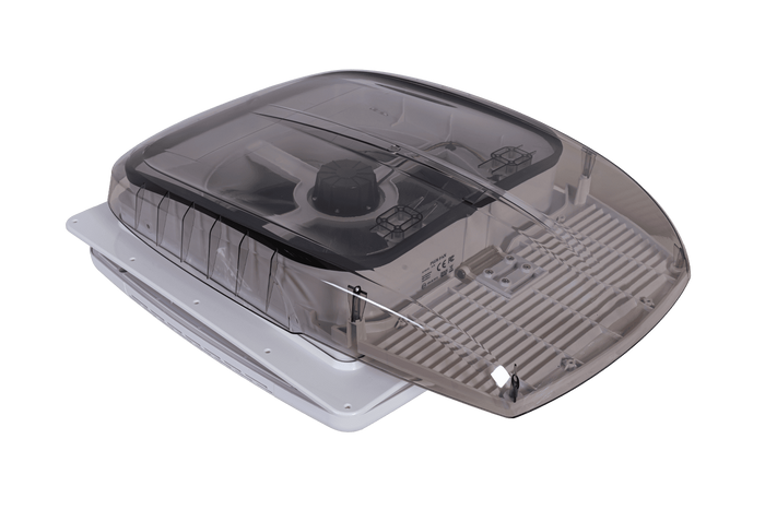 Ventilatore da tetto automatico PUNDMANN PLUS FAN per camper con illuminazione e tendina avvolgibile 400×400mm
