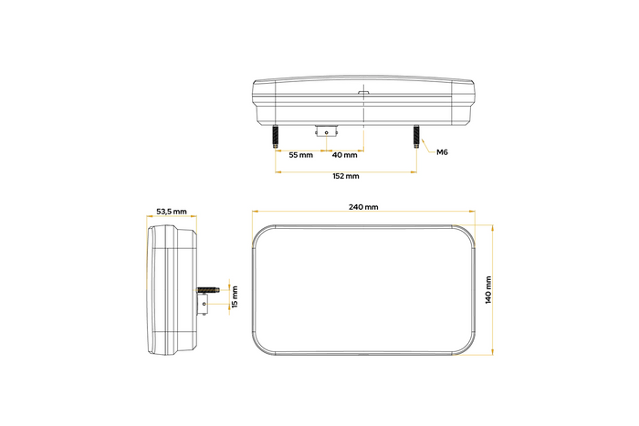 Luci posteriori FRISTOM FT-370 LED baionetta 6 PIN 7 funzioni sinistra+destra