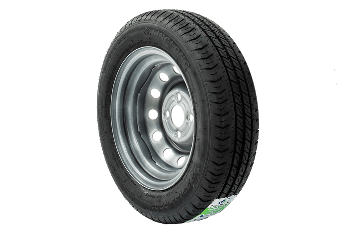 Set di due ruote per rimorchi UNITRAILER / TEMARED / CRESCI / ELLEBI / NOVATECNO LINGLONG TIRES 155/70 R13 75N UNITRAILER RIMS 4Jx13" 4x100 ET:30