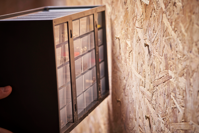Organizzatore per officina con 30 cassetti, mobiletto STANLEY in OPP, dimensioni 365x225 mm.