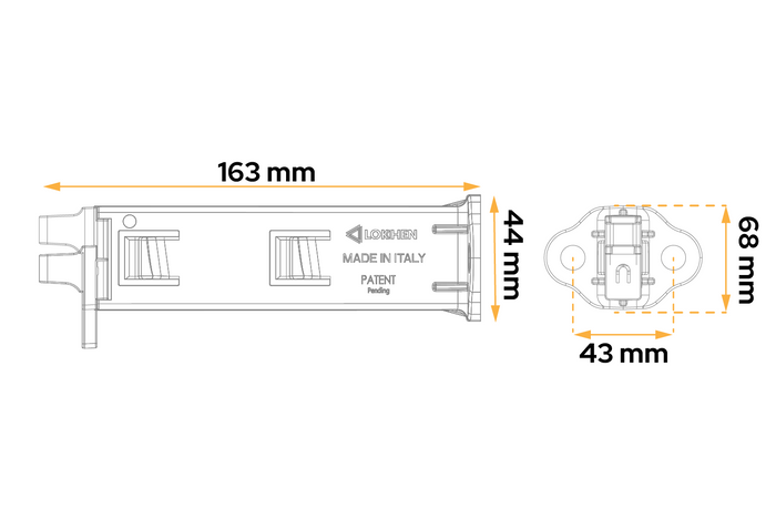 Staffa di montaggio doppia LOKHEN per cunei Origama 46