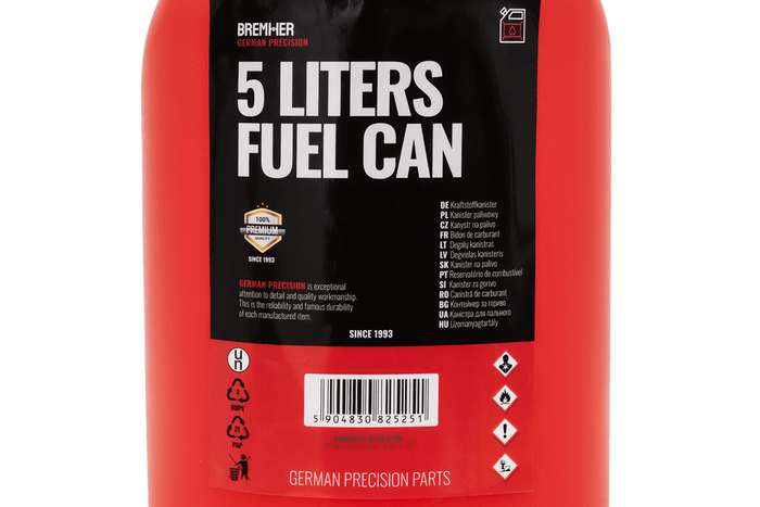 Contenitore in plastica HERMON da 5L con imbuto, rosso