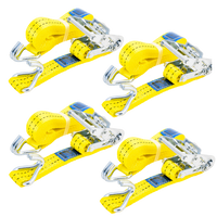 Set di quattro cinghie di trasporto UNITRAILER gialle da 6 m/35 mm/2 t con tenditore