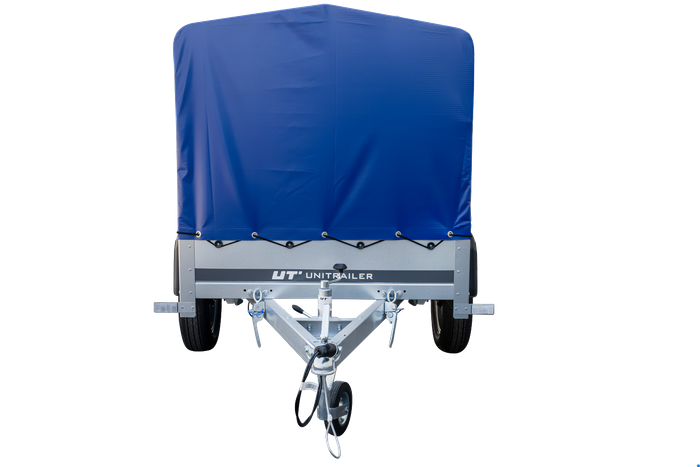 Rimorchio monoasse 200x106 UNITRAILER GARDEN 200 KIPP con telaio H-800 e telone blu