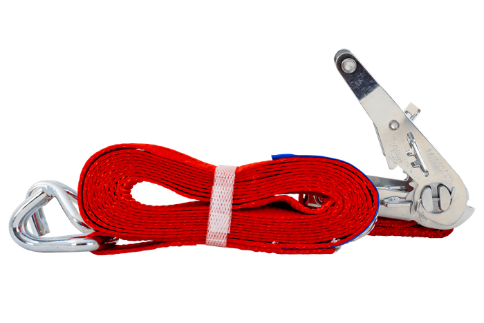 Set di quattro cinghie di trasporto UNITRAILER rosse da 4 m/35 mm/2 t con tenditore