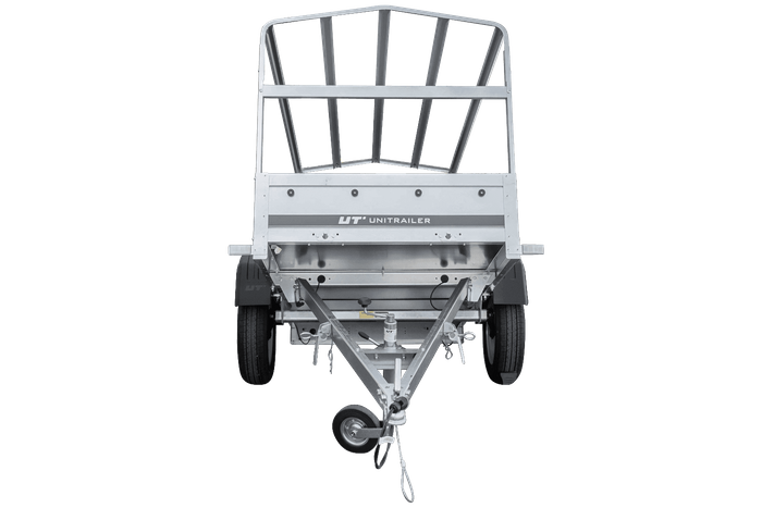 Rimorchio per auto 200x106 UNITRAILER GARDEN 200 KIPP con telaio H-800 e telone grigio