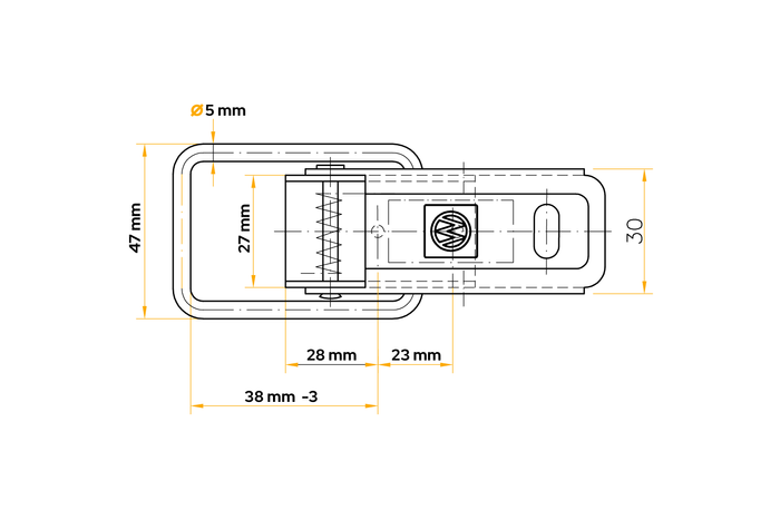 Gancio laterale per rimorchio WINTERHOFF BV 60-1