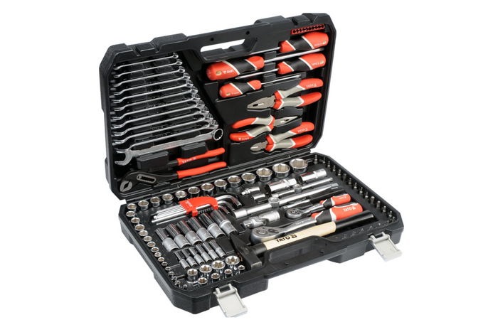 Set di utensili YATO YT-38901 1/2" 1/4" 122 pezzi.