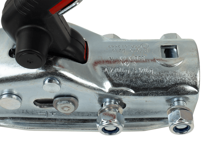 Gancio a sfera AL-KO AK270 per rimorchio da 2700 kg con timone tubolare da 50 mm