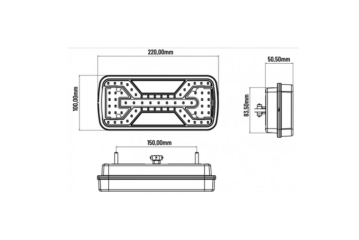 Fanali posteriori KAMAR X-SPIDER L2430+L2431 con attacco a baionetta a 5 pin e 7 funzioni (sinistra + destra).