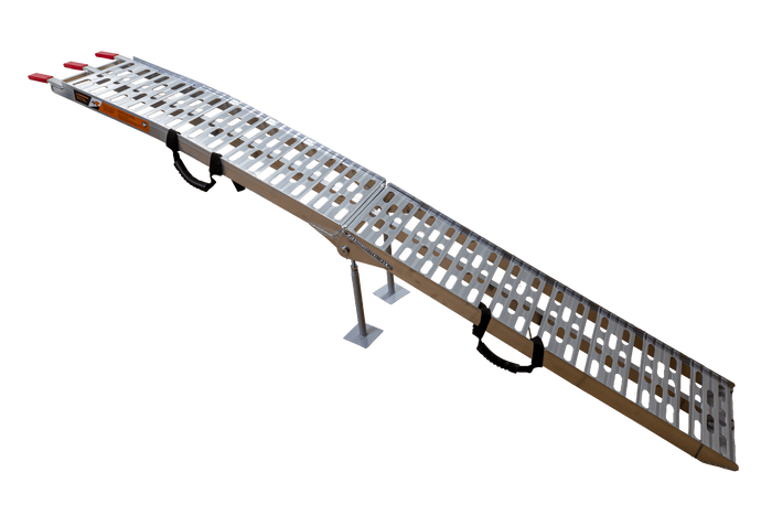 UNITRAILER ALR003 rampa pieghevole in alluminio per rimorchio 221 cm 340 kg con cinghia e supporto