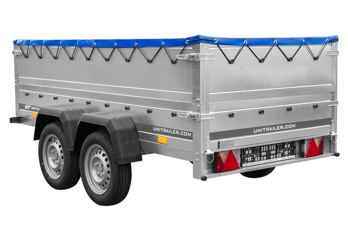 RIMORCHIO LEGGERO BIASSE GARDEN TRAILER 264/2 KIPP CON SOVRASPONDE RUOTINO CENTINA H-0 E TELONE BLU