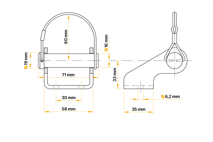 Supporto cerniera laterale rimorchio WINTERHOFF BSCHG 10-17-C