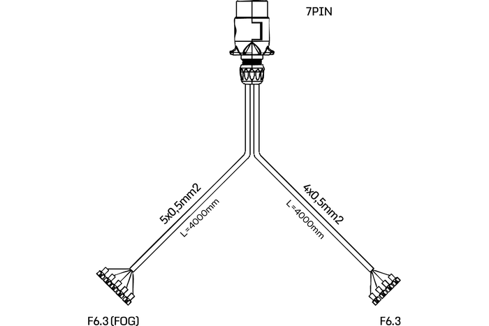 Cablaggio rimorchio per impianto elettrico MANTES 4m spina 7PIN connettori 6.3