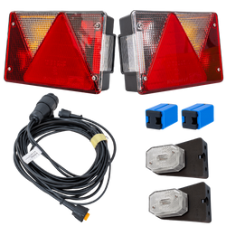 Set luci: luci posteriori ASPÖCK MULTIPOINT IV + luci laterali ASPÖCK FLEXIPOINT I + cablaggio MANTES 4,4m 13 PIN