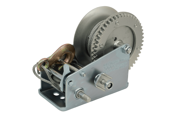 Argano manuale KNOTT 6X0017.008 per rimorchio da 900 kg con fune d'acciaio