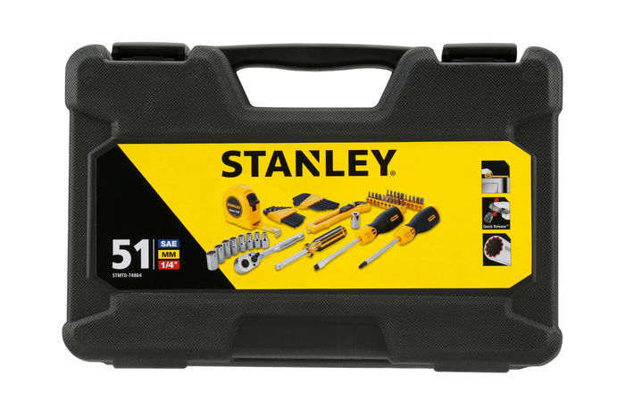 Set di utensili manuali STANLEY STMT0-74864 in una valigetta da 51 pezzi.