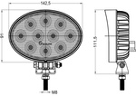 Riflettore per lampada da lavoro a LED TT TECHNOLOGY TT.13321 40xLED 3200lm ovale