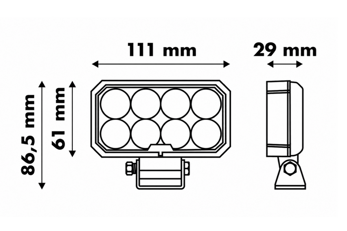 Lampada da lavoro a LED con riflettore LAYTZ LY7302 32xLED 3200lm rettangolare