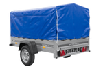 Rimorchio leggero 200x125 UNITRAILER GARDEN 201 KIPP con telaio H-800 e telone blu