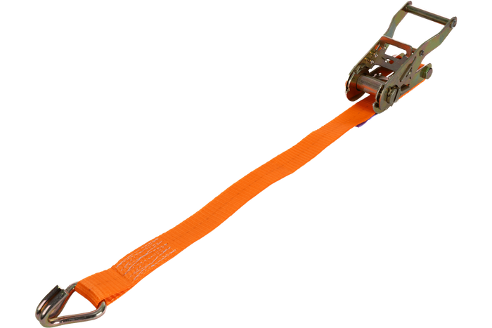 Set di quattro cinghie di trasporto UNITRAILER arancioni da 12 m/25 mm/1 t con tenditore