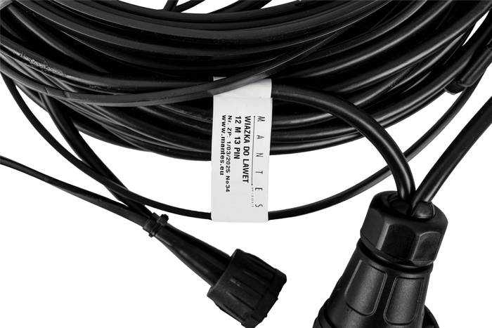 Impianto elettrico MANTES, cablaggio per carro attrezzi, 12 m, spina a 13 poli, 2 baionette a 8 poli