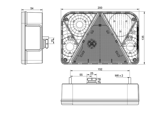 Fanale posteriore DOBPLAST DPT35, 5 funzioni, destro