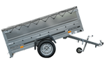 Rimorchio leggero Garden Trailer 230 kipp con ruotino sovrasponde e telone grigio
