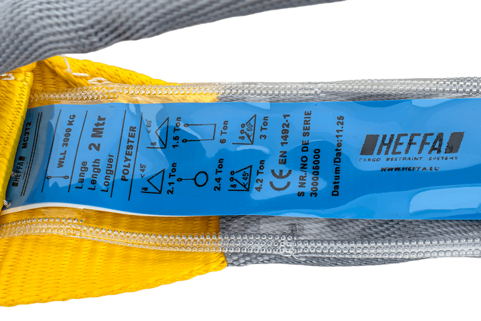 Cinghia per gru HEFFA 2m/90mm/3t con anelli