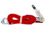 Set di quattro cinghie di trasporto UNITRAILER rosse da 4 m/35 mm/2 t con tenditore