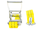 Set di quattro cinghie di trasporto UNITRAILER gialle da 4 m/35 mm/2 t con tenditore