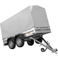 Rimorchio a due assi 264x125 UNITRAILER GARDEN 264/2 KIPP con telaio H-1100 e telone grigio