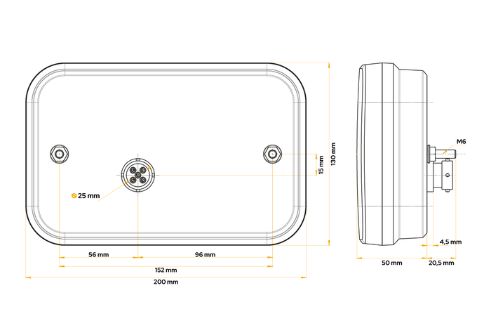 Fanale posteriore Fristom FT-270 LED 5 funzioni destro