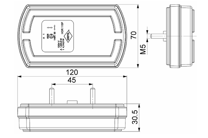Faro anteriore a LED universale HORPOL CLEOfront LZD 2789 con 2 funzioni.