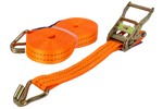 Set di quattro cinghie di trasporto UNITRAILER arancioni da 12 m/35 mm/2 t con tenditore