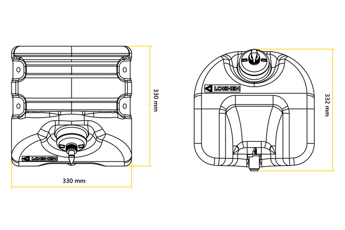 Serbatoio dell'acqua da 18 l con maniglie LOKHEN set per rimorchio autobus con distributore di sapone