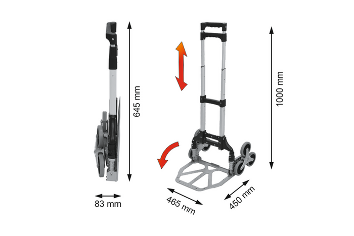 Carrello per scale VOREL 78662, carrello da trasporto da 75 kg