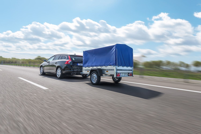 Rimorchio monoasse 200x106 UNITRAILER GARDEN 200 KIPP con telaio H-800 e telone blu