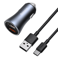 BASEUS Golden Pro 2xUSB 40W Caricabatterie per auto + cavo USB