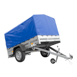 Rimorchio leggero 200x125 UNITRAILER GARDEN 201 KIPP con telaio H-800 e telone blu