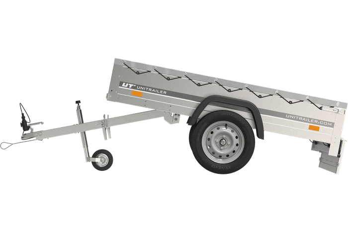 Rimorchio Garden Trailer 200 Kipp con ruotino d'appoggio, centina H-0 e telone grigio