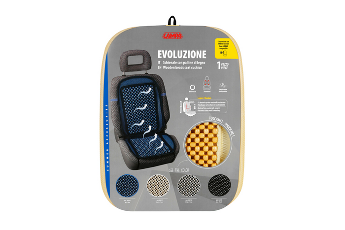Cuscino per sedile auto LAMPA Evoluzione in perline di legno color avorio