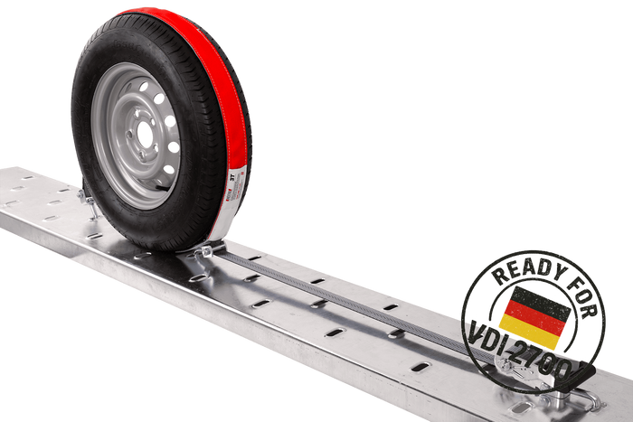 Set di quattro cinghie di trasporto per rimorchi HEFFA CARLINE 130, cinghie di fissaggio ruote 2,8 m/35 mm/3 t VDI 2700