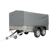 RIMORCHIO GARDEN TRAILER UNITRAILER 264/2 KIPP CON RUOTA SNODATA, TELAIO H-800 E COPERTURA GRIGIA