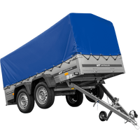 RIMORCHIO GARDEN TRAILER UNITRAILER 264/2 KIPP CON RUOTINO D'APPOGGIO, TELAIO H-800 E COPERTURA BLU
