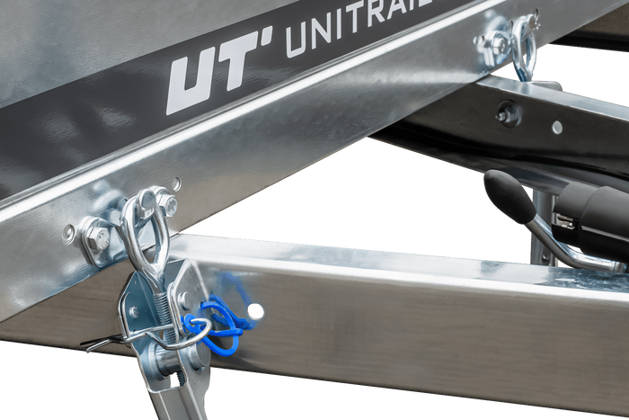 Rimorchio per auto 230x125 UNITRAILER GARDEN 230 KIPP con sponde BIS e copertura grigia