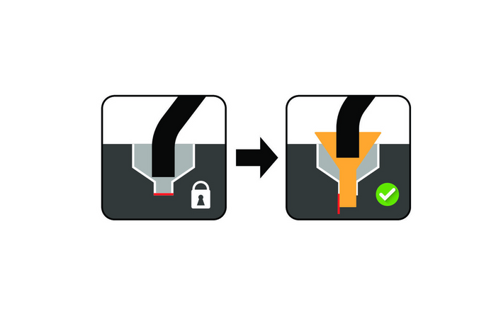 Adattatore per bocchettone di rifornimento carburante LAMPA 66988 per serbatoi diesel/benzina, diametro 50-25 mm