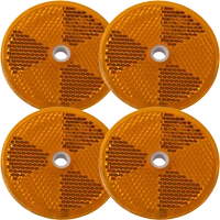 Riflettori gialli per rimorchio fi 60 mm con fori - set di 4 pezzi
