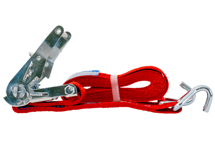 Set di quattro cinghie di trasporto UNITRAILER rosse da 6 m/35 mm/2 t con tenditore