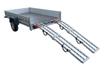 UNITRAILER ALR002 rampe pieghevoli in alluminio per rimorchi, 221 cm, portata 680 kg, con cinghia, set da 2